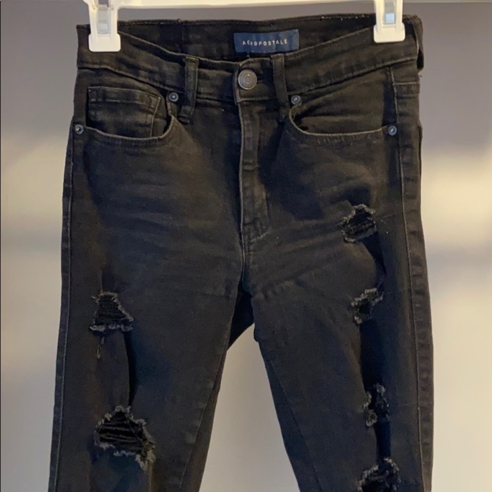 Aeropostale black distressed jeans